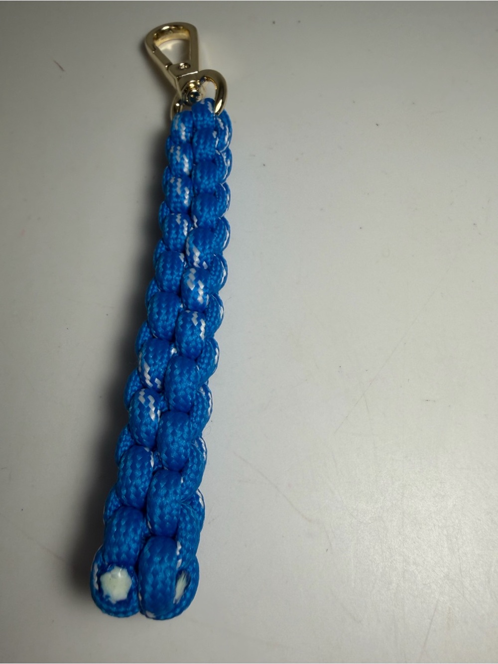 Braided Blue Rope Keychain Wristlet - Picture 2 of 3
